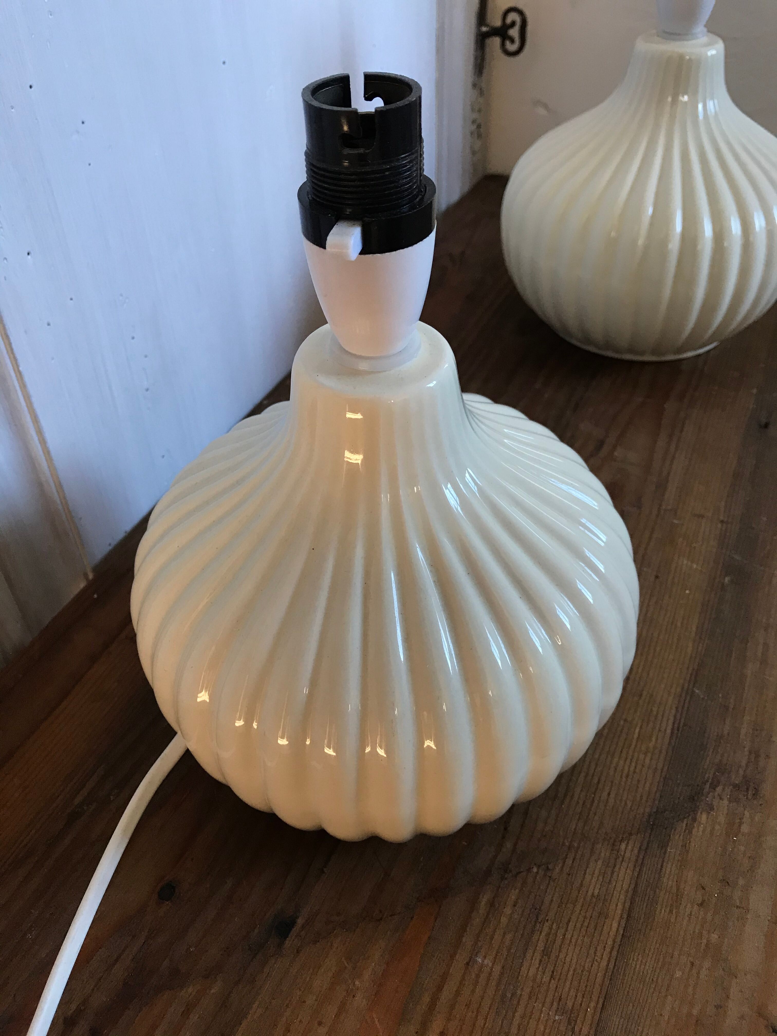 Pair of ceramic bedside lamps