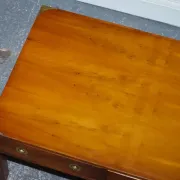 Vintage Military Campaign Coffee Table in Yew Wood and Brass