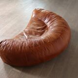 Croissant Sofa in Cognac Leather by Raphael Raffel for Honore Paris, 1970s