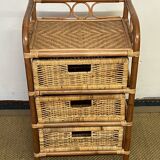 Commode en rotin vintage