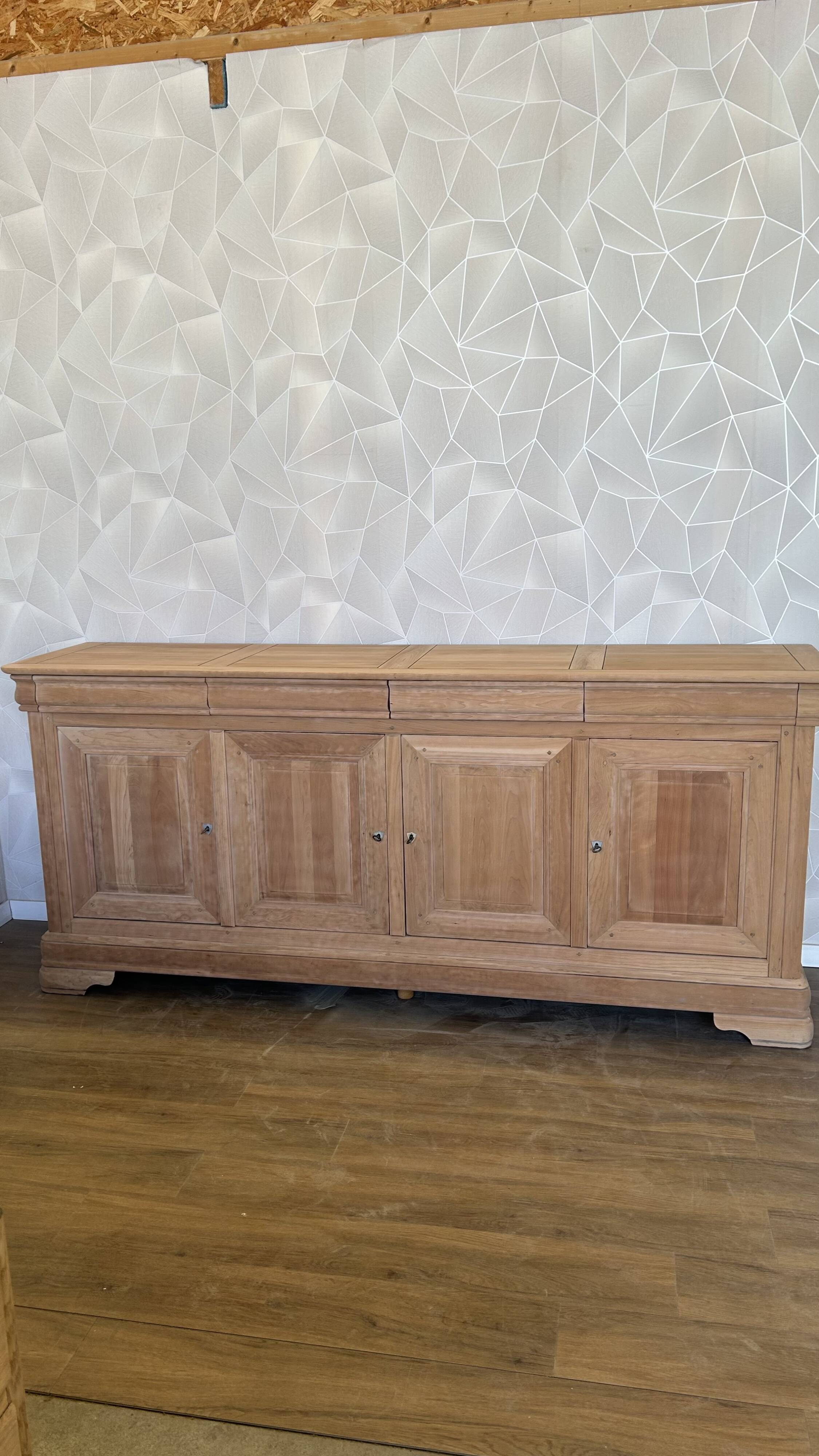 Large Louis Philippe buffet with 4 airbrushed doors