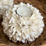 Candlestick in bali shells vintage bohemian size M