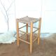 Wooden and straw stool