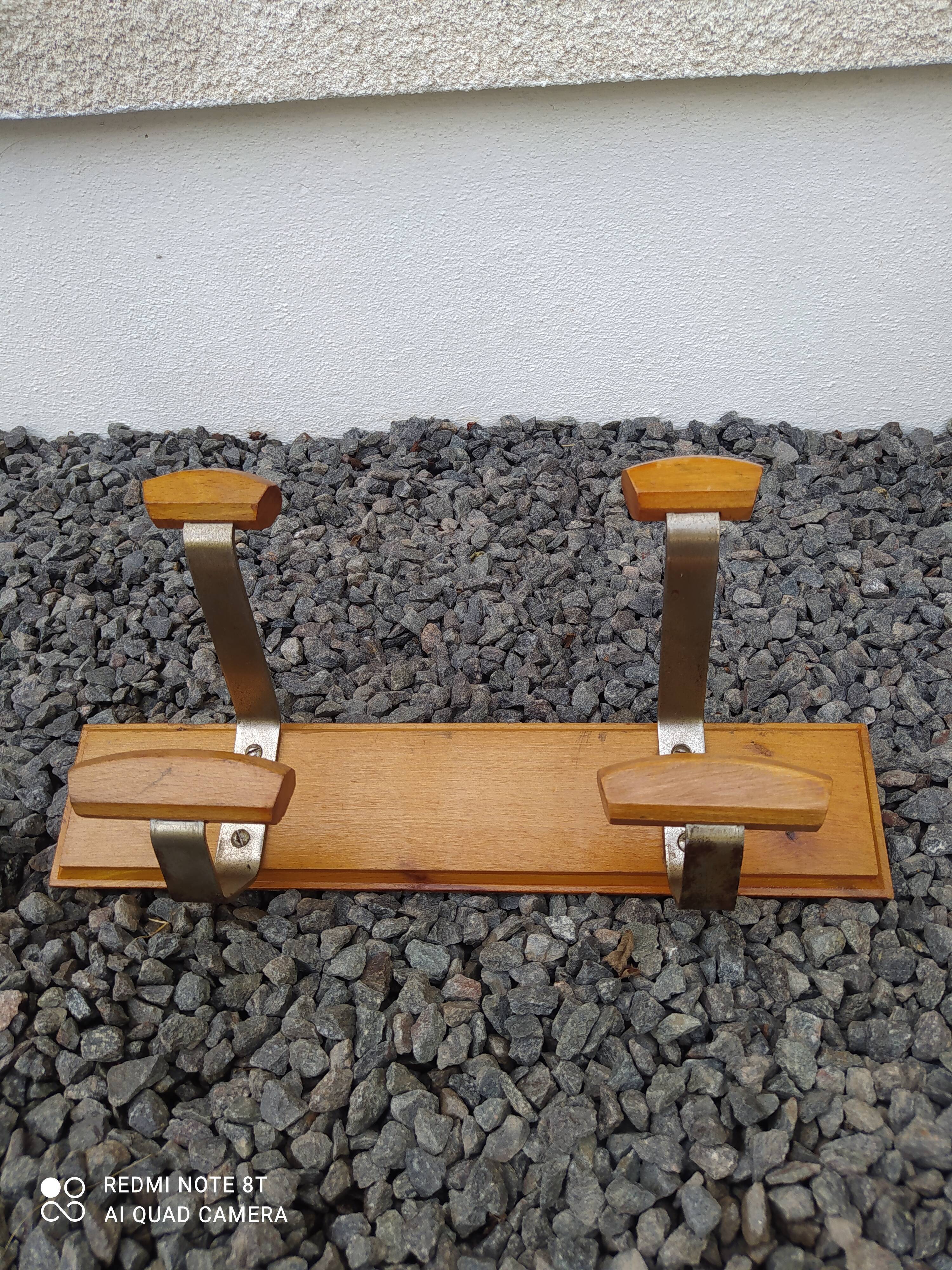 Vintage metal and wood coat hook