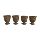 Suite of 4 cups or glasses mazagrans vintage in sandstone of the years 60