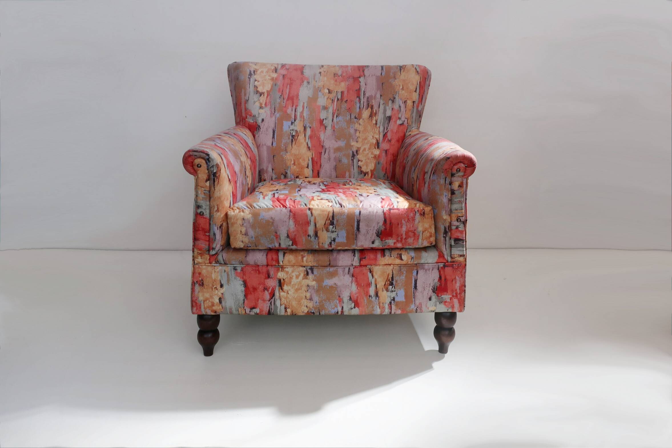 80's fauteuil made with chintz fabric