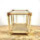 Rattan and glass side table