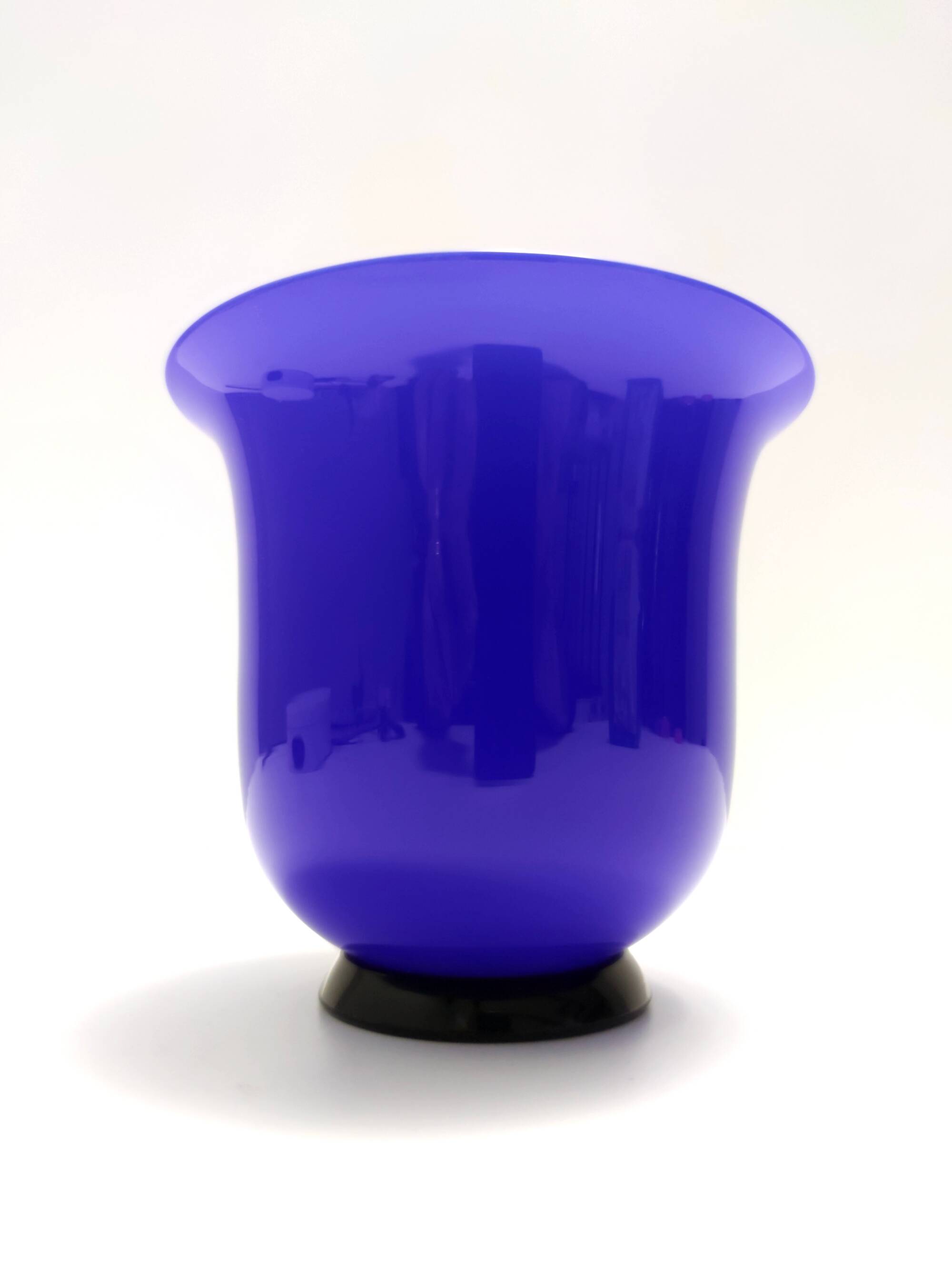 Royal Blue Opaline Glass Vase by Paolo Venini, "Anni Trenta" series