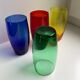 Lot de 4 verres à eau design en verre coloré années 70