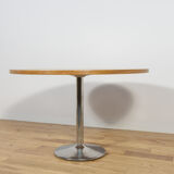 Mid-century modern oak round dining table, Denmark, 1970s