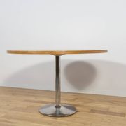 Mid-century modern oak round dining table, Denmark, 1970s