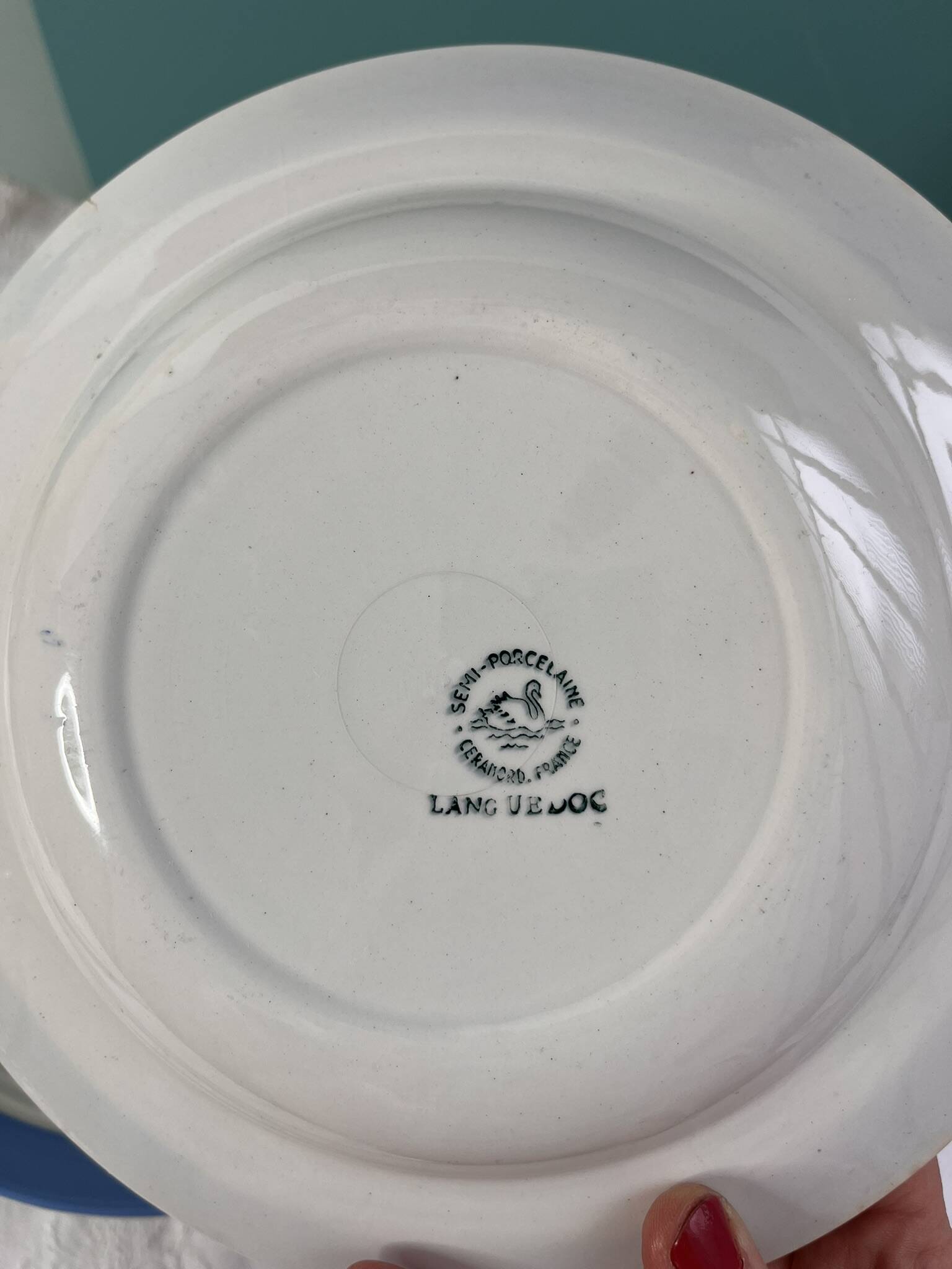 6 pastel blue soup plates in Céranord St Amand earthenware - Languedoc model - Lot 2