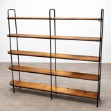 Industrial shelf in solid wood and metal