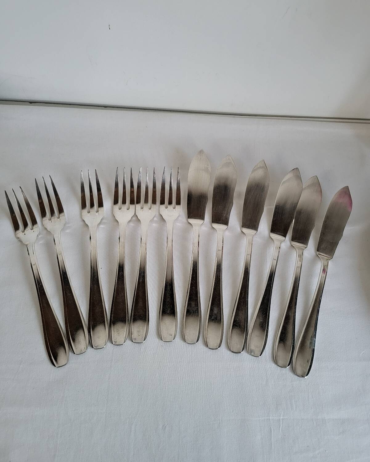 SFAM 6 Silver-Plated Fish Cutlery Sets, 12 Pieces