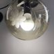 Vintage Amber Glass Suspension Globe with Floral Engravings 70s Retro Chic Style