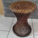 Tabouret en osier et rotin vintage