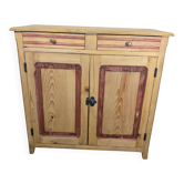 Rustic pine sideboard with two doors
