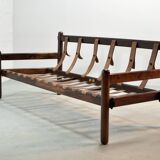 Jean Gillon Brazilian Jacarandá Wooden 3-Seat Sofa for Woodart, Brazil, 60s