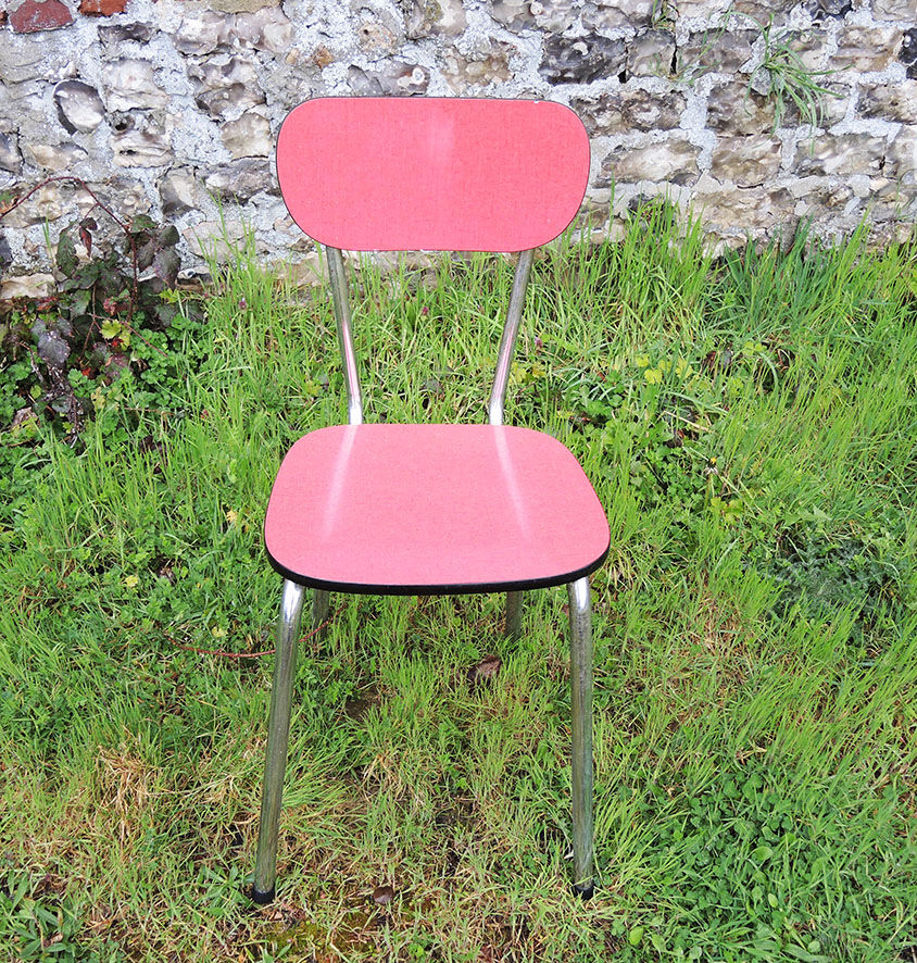 Old red formica chair