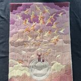 Canvas tapestry vintage oiseleur du monde