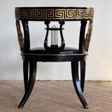 Pair of Empire-style bergère armchairs decorated with swans and lyres