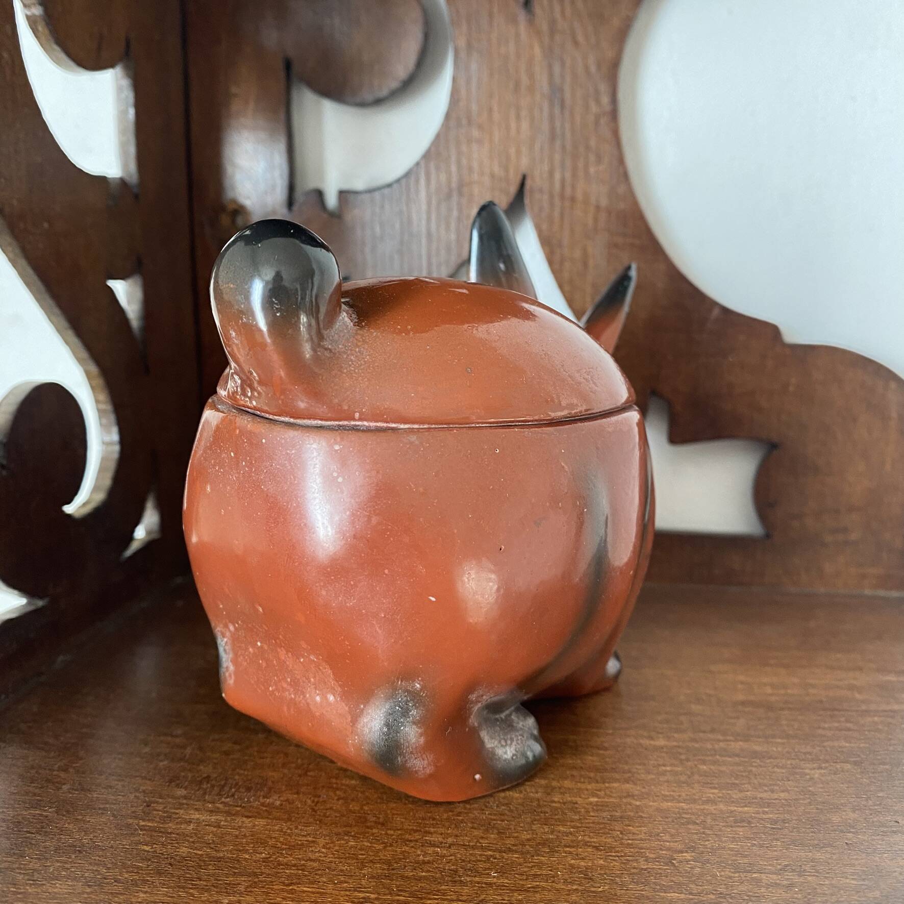 Porcelain rabbit, zoomorphic box from the 60s-70s.