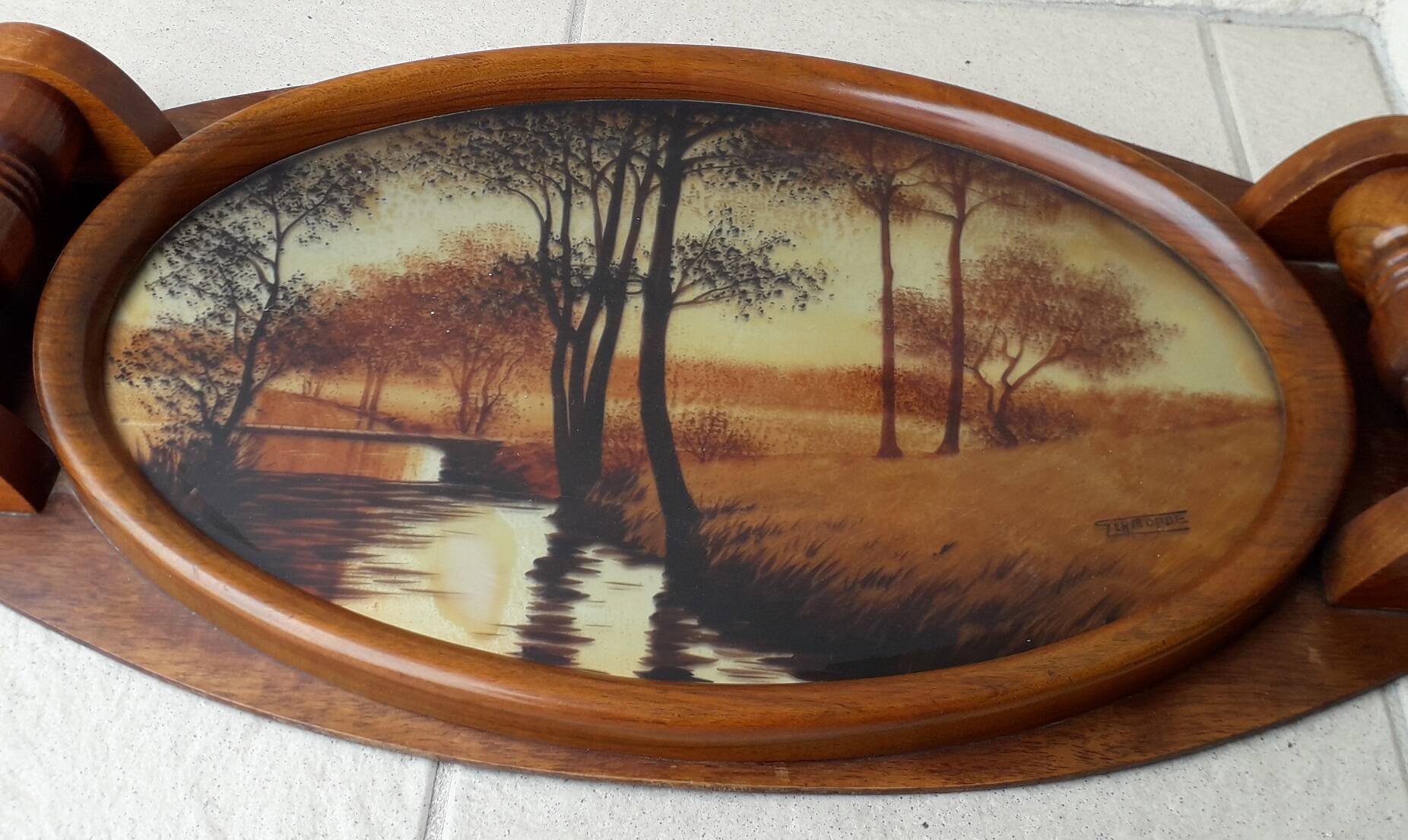 Art Deco wooden tray