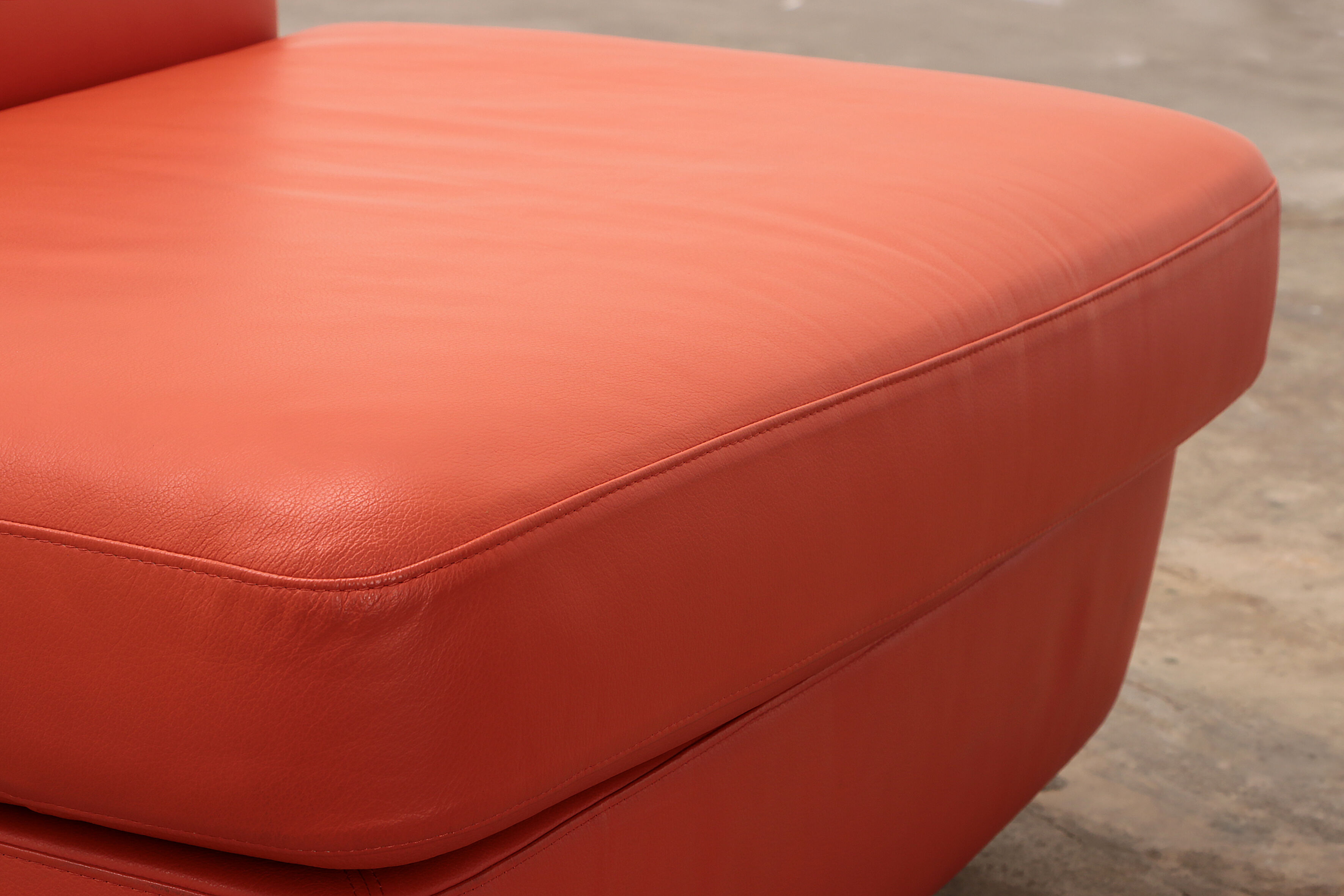 Mario Bellini Amanta modular sofa in orange leather for C&B Italy, 1960s