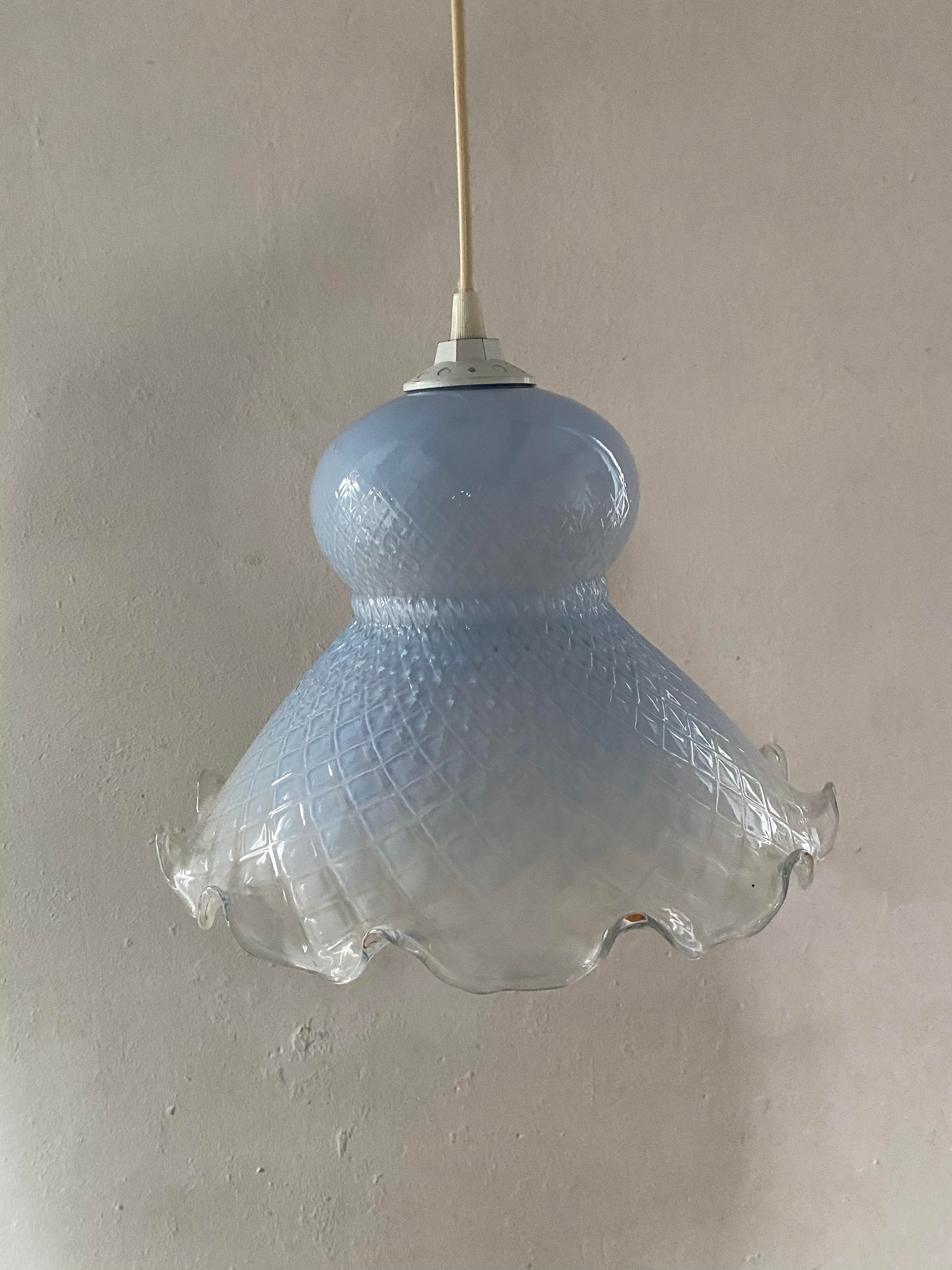 Blue glass suspension