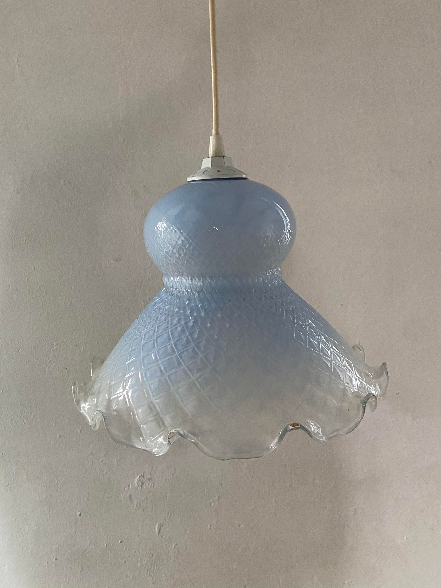 Blue glass suspension