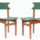 6 chaises à dossier de forme géométrique