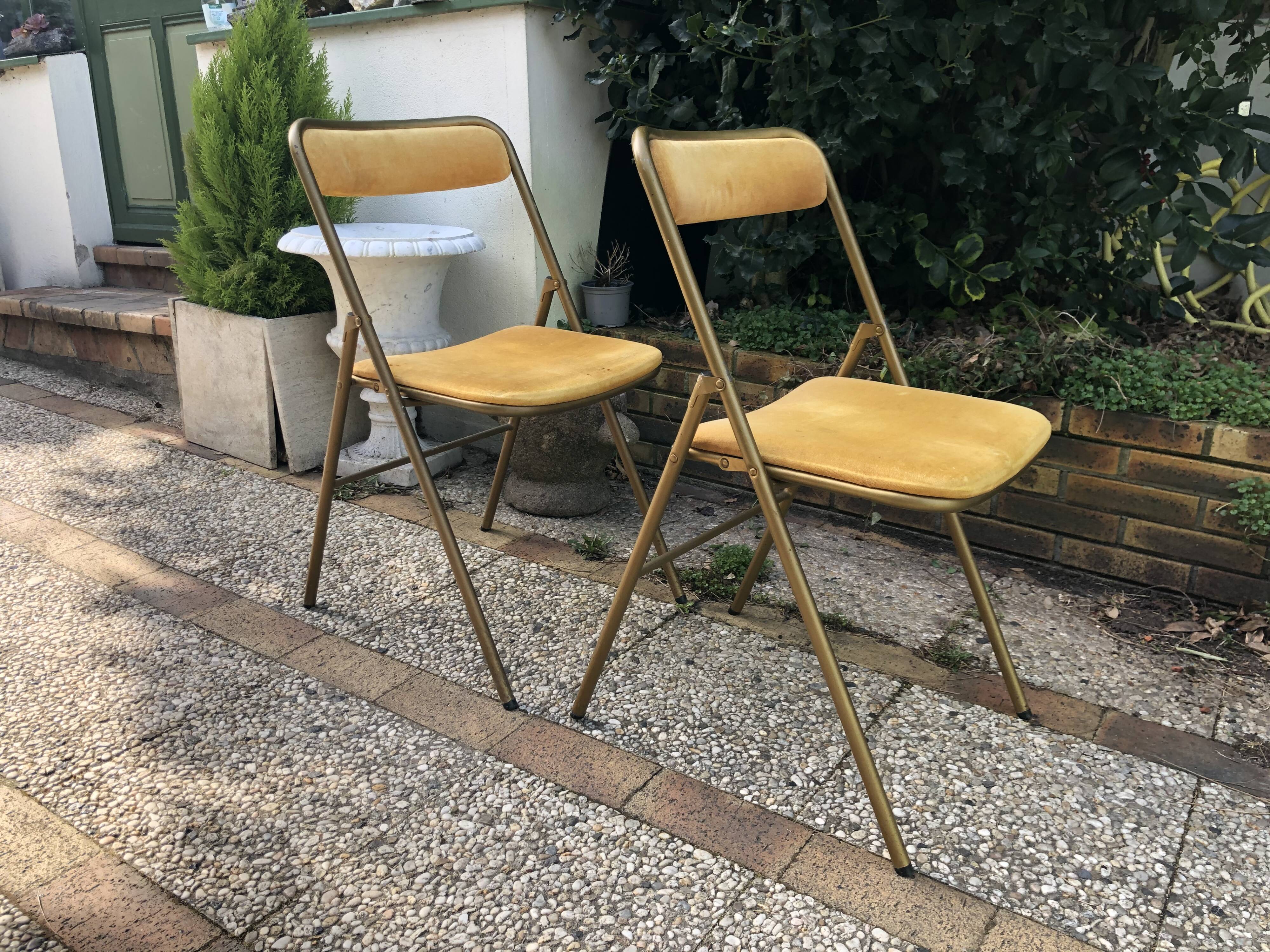 Paire de chaises pliantes vintages