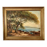 Tableau ancien - La méditerranée, les pins parasol