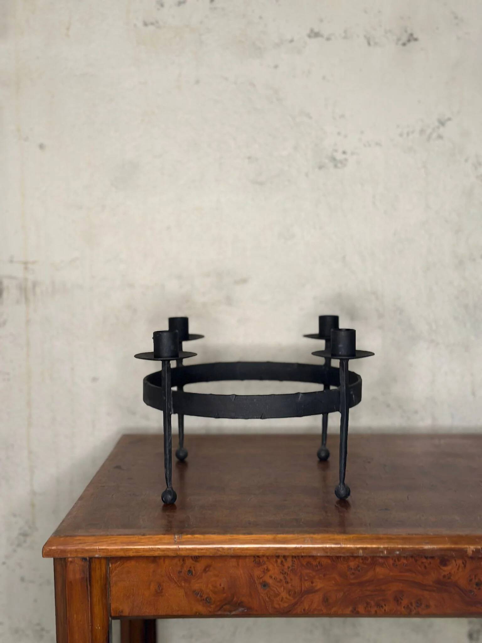 Wrought iron candle holder