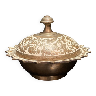 Metal lidded pot made in India