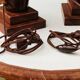 Pair of turned wooden bedside lamps