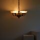 A modern Danish Art Deco chandelier, glass and brass, 1940s.
