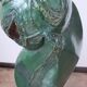 ‘Head’ sculpture lamp, glazed ceramic, vintage, Poland, 20th century