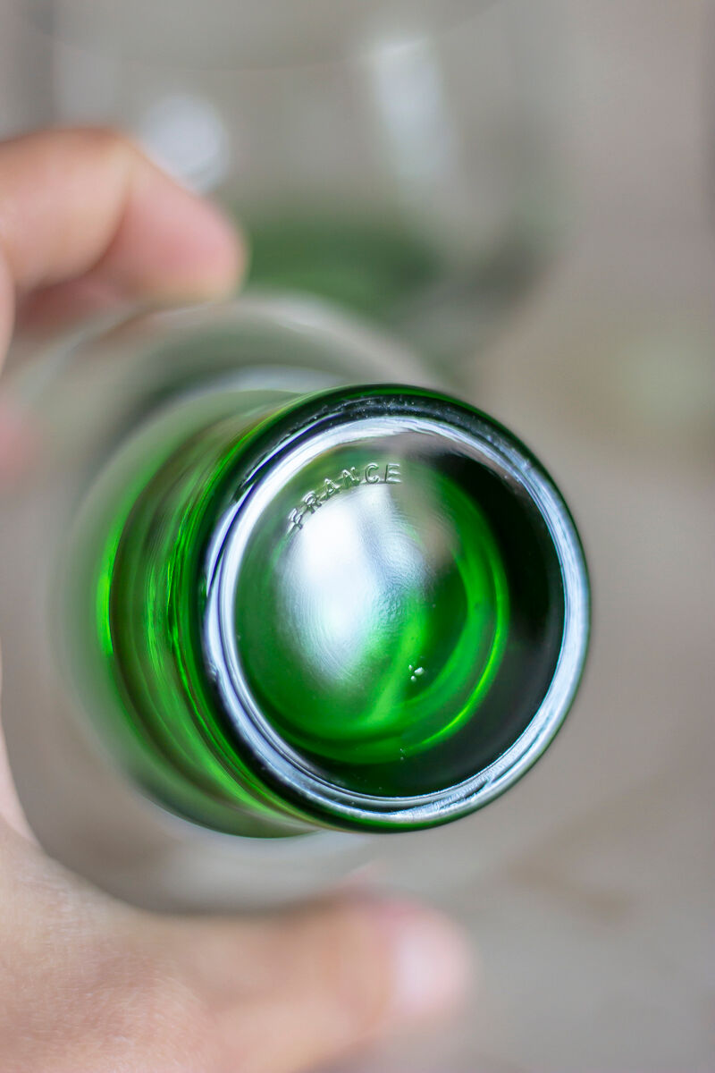 4 verres vintage pied large vert