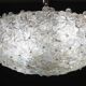 Wonderful Large Gold and Transparent Murano Glass Ceiling Light Flower by S