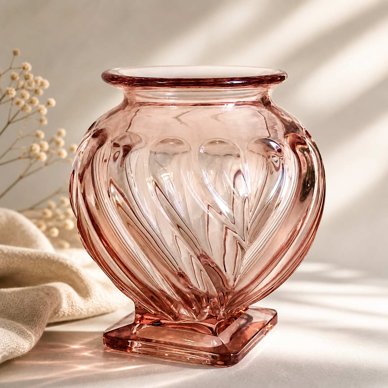 Art Deco glass vase Rosaline by Rudolf Schrötter for Inwald