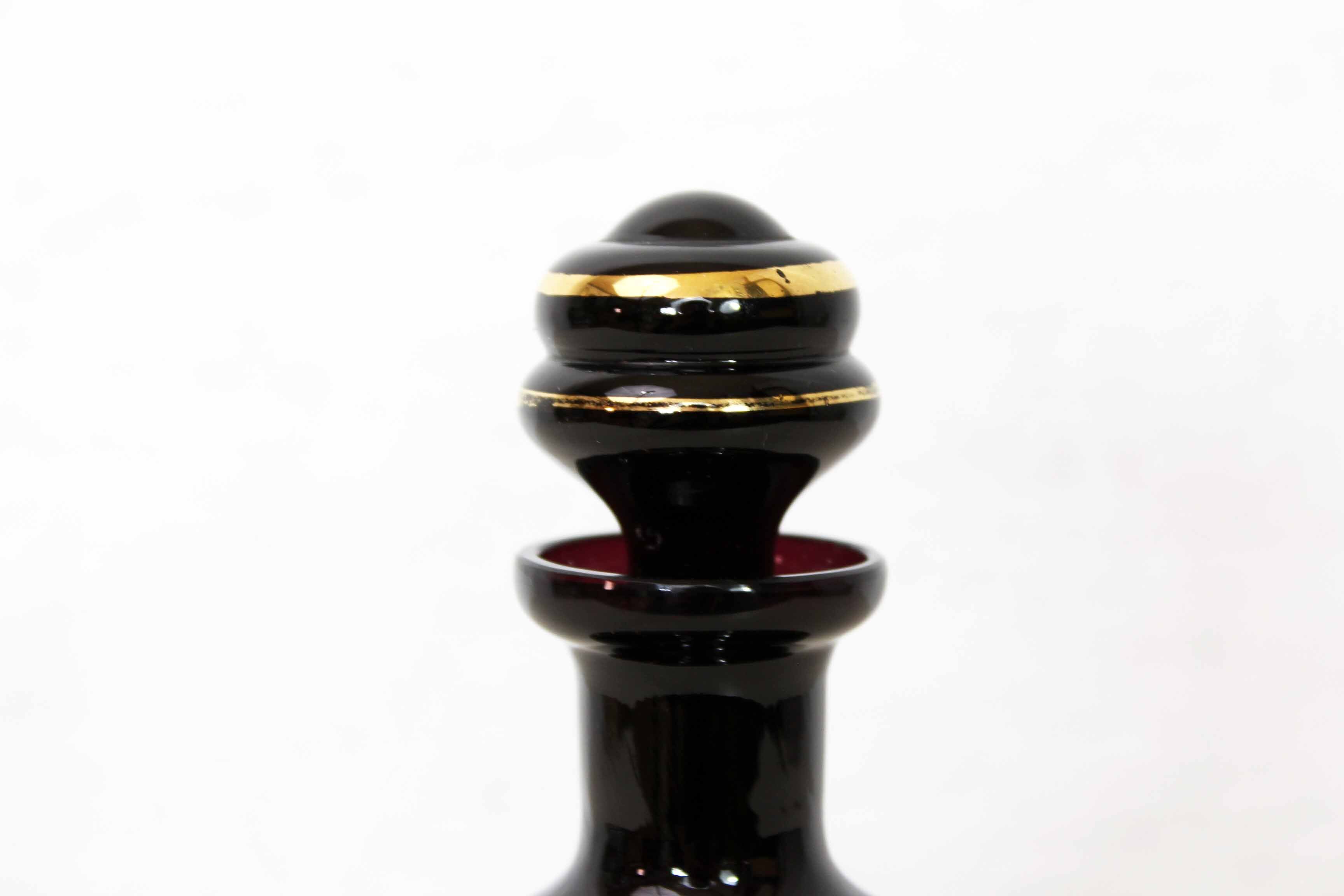 Carafe années 50 en verre fumé