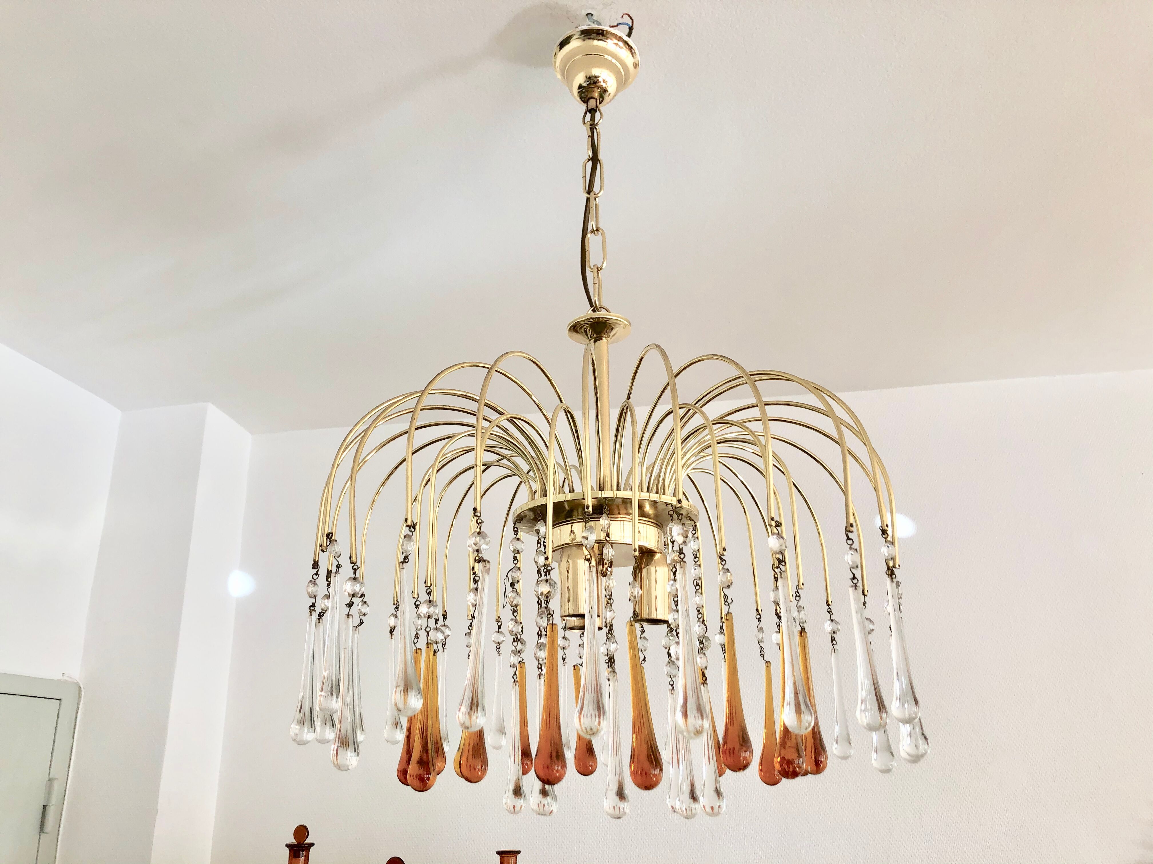 Murano glass drops hanging lamp