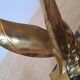 Pair of golden bird bookends on veined marble – Mid-Century vintage