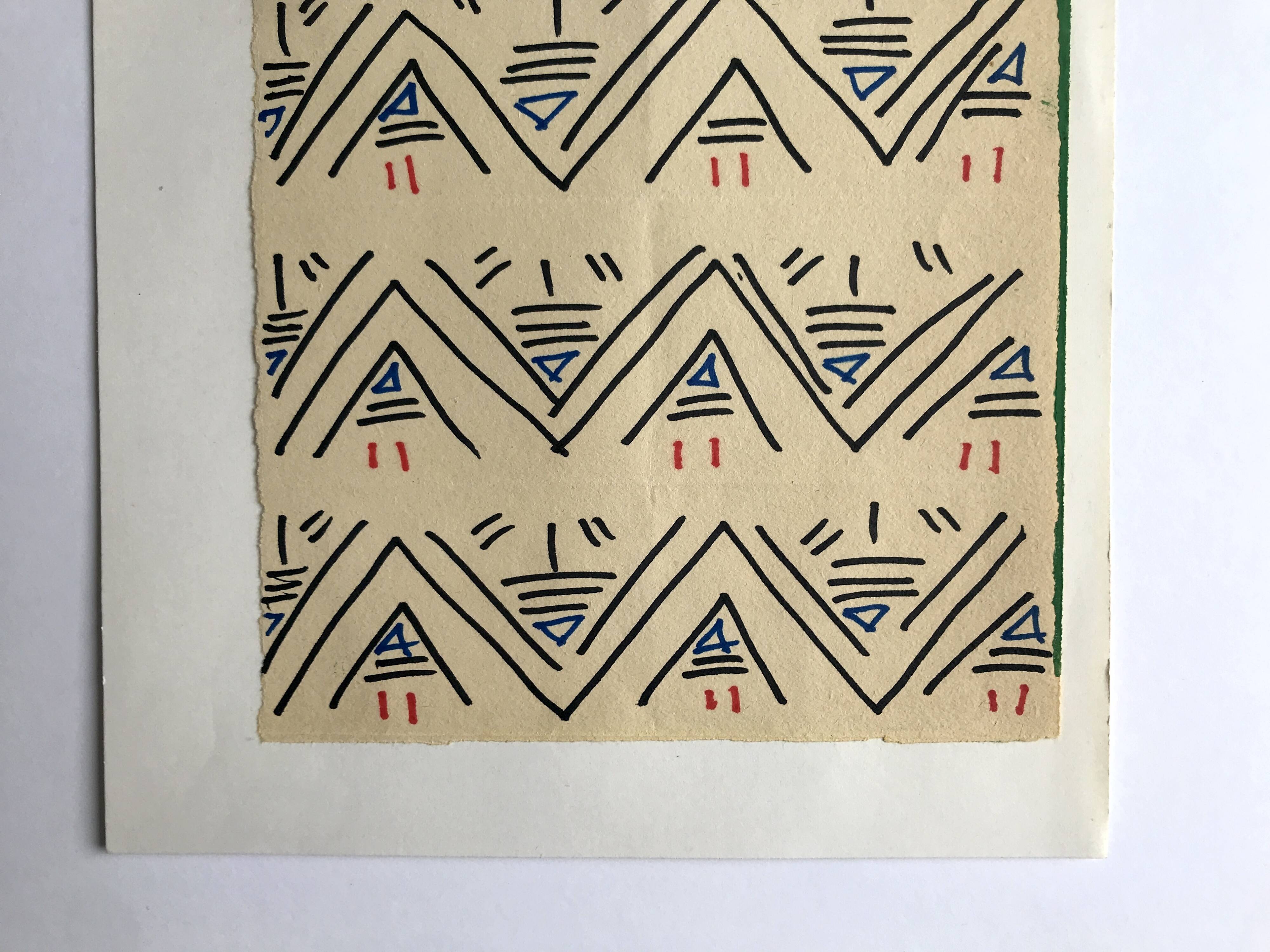Elie dayan, untitled (abstract composition 6). felt pen on paper