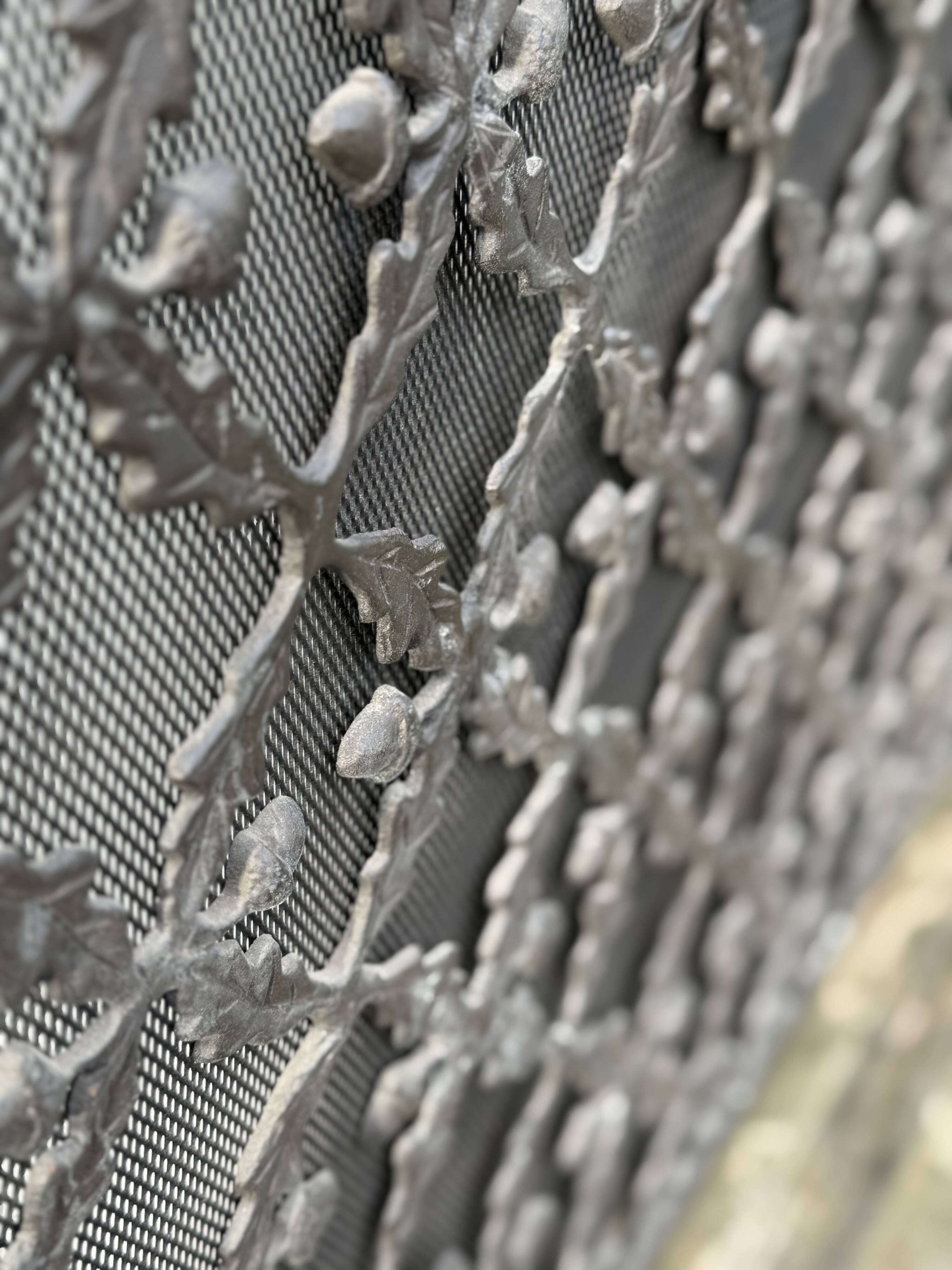 Wrought iron fire screen, France