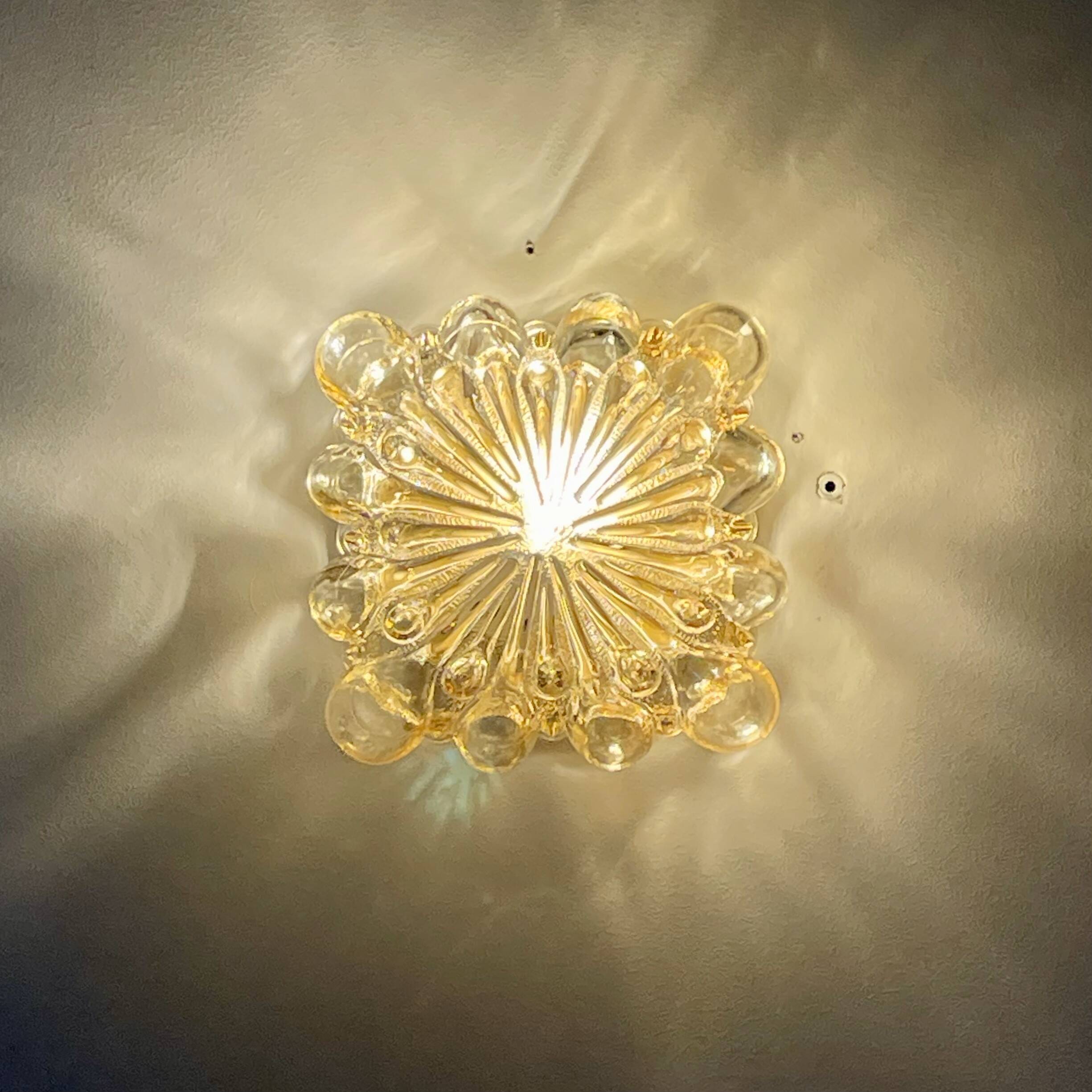 Lampe en verre bulle, Helena Tynell pour Glashutte Limburg