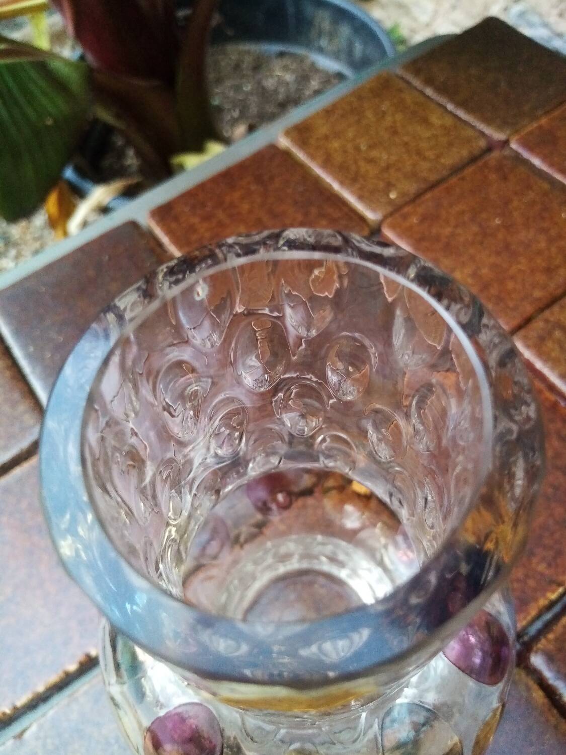Bohemian crystal vase Czechoslovakia