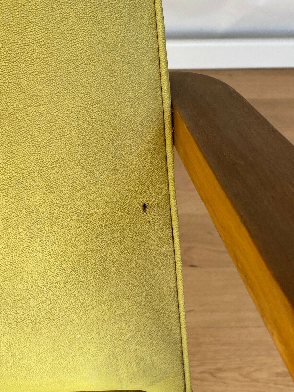 Armchair 1960 french work seat yellow compass feet