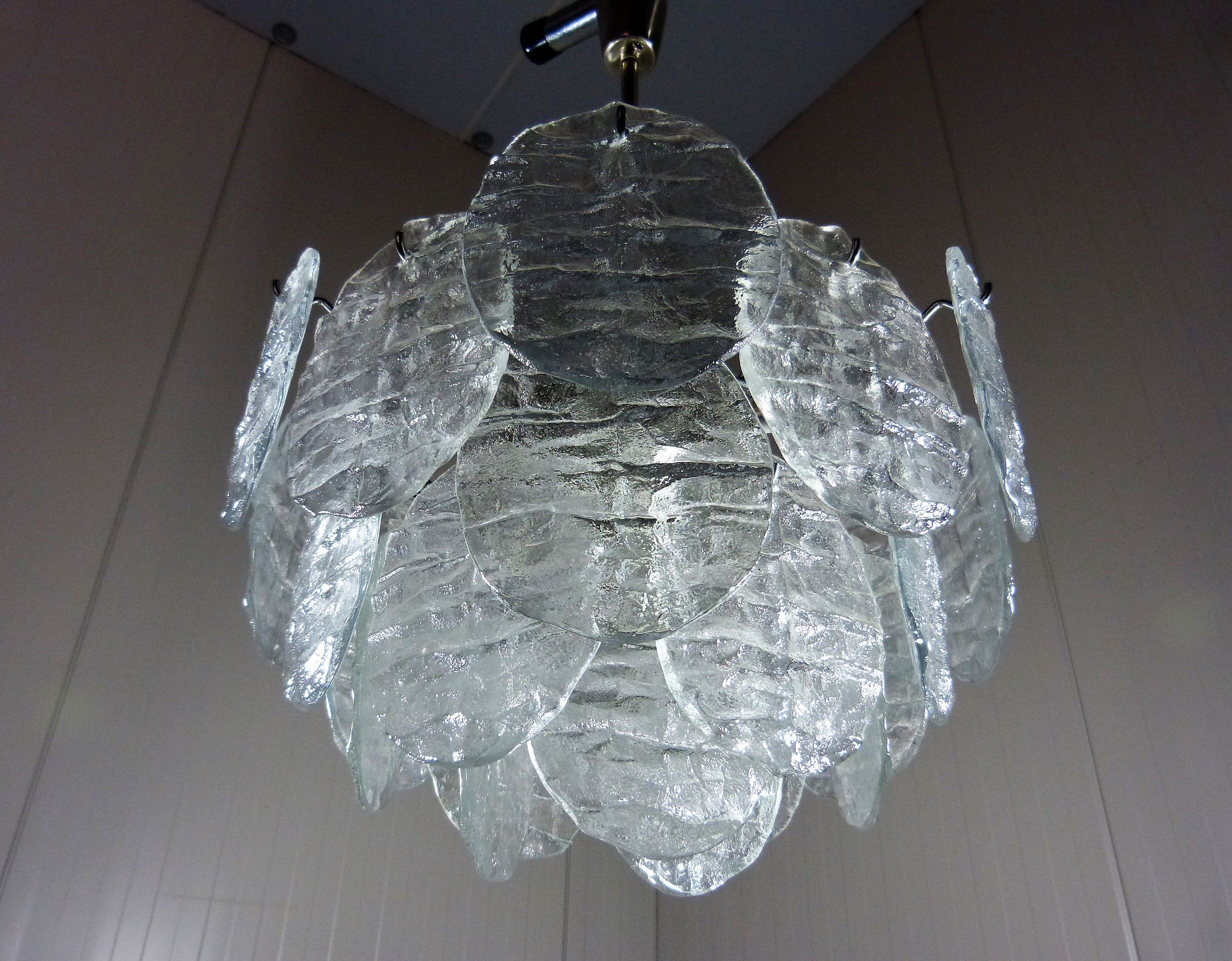 Kalmar candlestick with ice glass discs 1960's